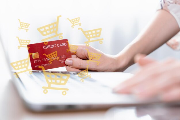 Tarjeta de crédito del cliente con interfaz de holograma inventario de compras Cybercash