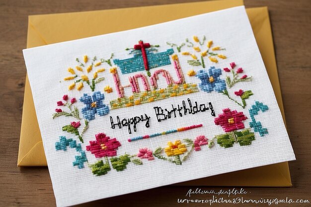 Tarjeta de cumpleaños de DIY CrossStitch