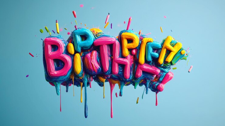 Foto tarjeta de cumpleaños feliz con globos de colores y mariposas en fondo colorido y tarjeta hermosa