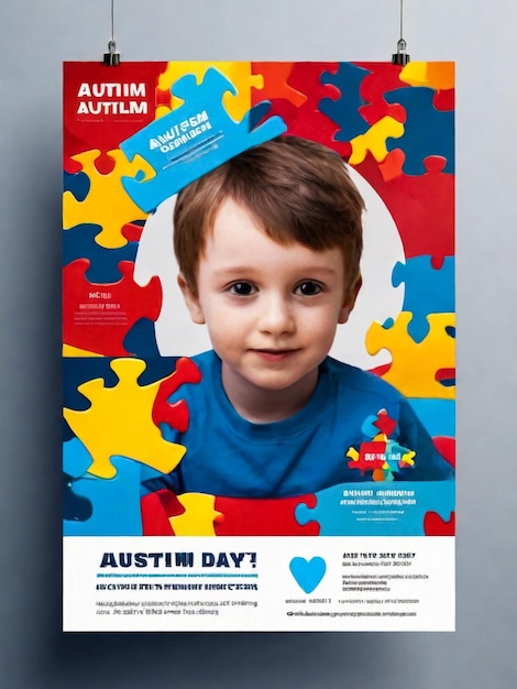 Foto tarjeta para el día mundial de la concienciación sobre el autismo