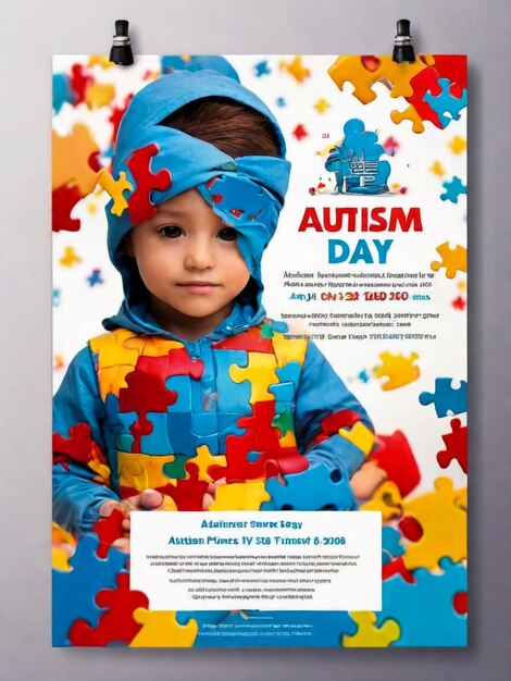 Foto tarjeta para el día mundial de la concienciación sobre el autismo