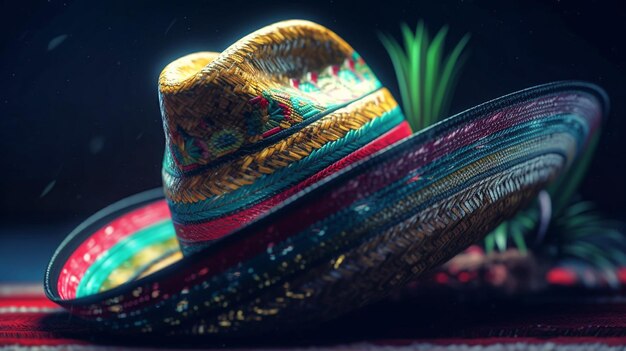 Tarjeta de felicitación para el Cinco de Mayo con tradiciones mexicanas Generativo Ai