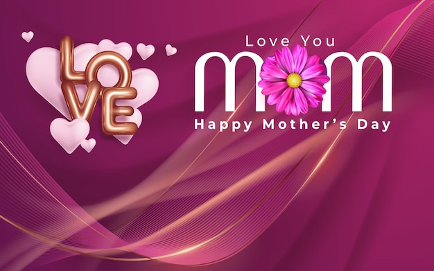 Tarjeta de felicitación del día de la madre con hermoso fondo Feliz día de la madre La mejor tarjeta de felicitación de mamá