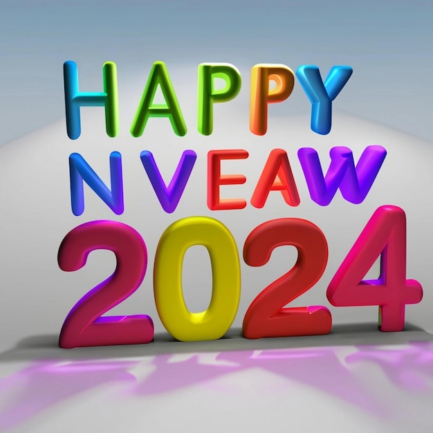 Tarjeta de felicitación Feliz Año Nuevo 2024 Hermoso banner web o cartelera navideña