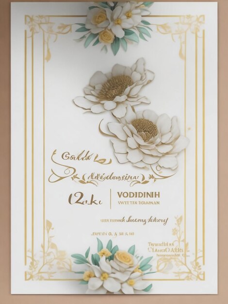 Tarjeta de felicitación para el matrimonio con elementos florales arte vectorial