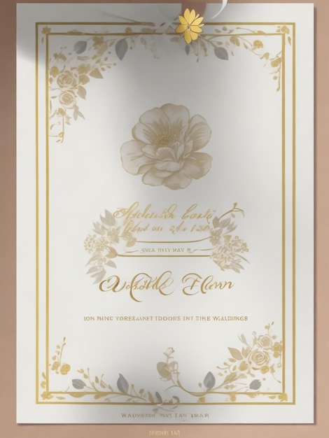 Foto tarjeta de felicitación para el matrimonio con elementos florales arte vectorial