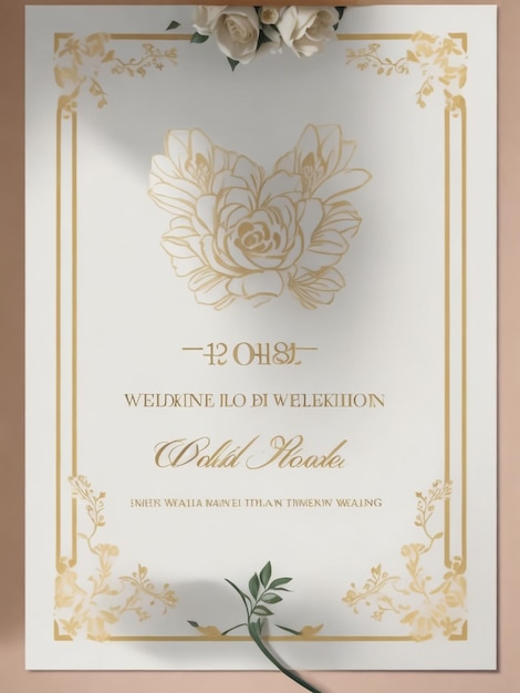 Tarjeta de felicitación para el matrimonio con elementos florales arte vectorial