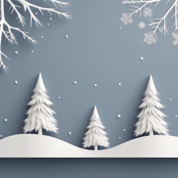 tarjeta de felicitación de Navidad con ramas de abeto copos de nieve bolas y fondo vectorial de nieve para usted