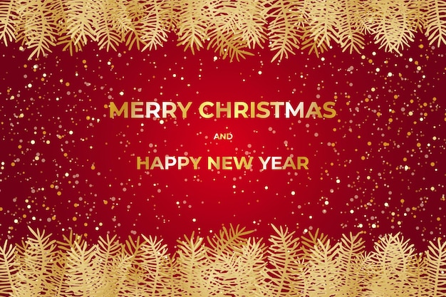Tarjeta de felicitación con texto tipográfico Feliz Navidad. Ilustración de banner de vacaciones