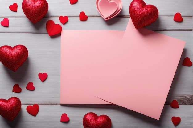 Tarjeta de felicitación vacía para el día de San Valentín Fondo de amor de vacaciones