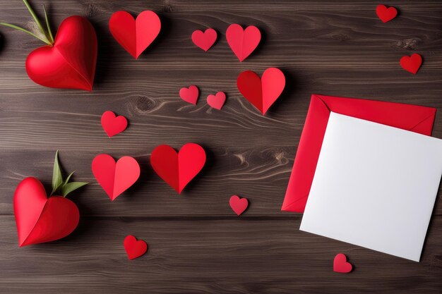 Tarjeta de felicitación vacía para el día de San Valentín Fondo de amor de vacaciones