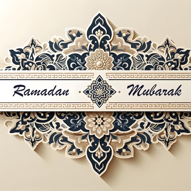 Tarjeta de felicitaciones de Ramadan Kareems Ai generó el fondo de Ramadan AI generativa