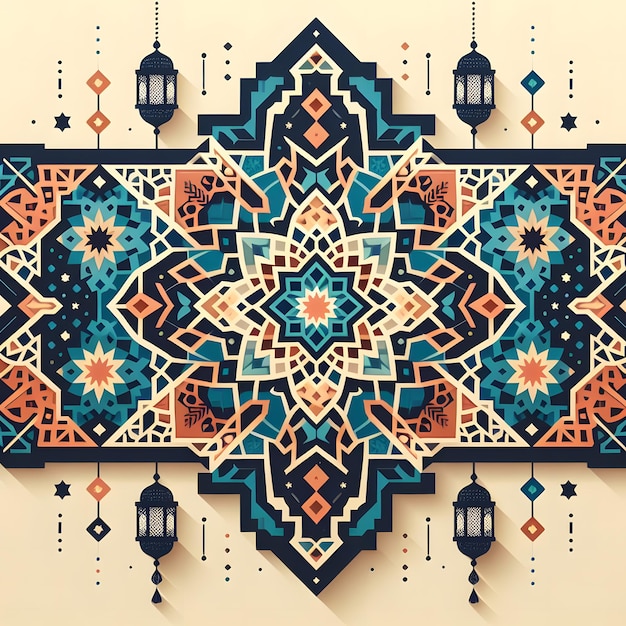 Tarjeta de felicitaciones de Ramadan Kareems Ai generó el fondo de Ramadan AI generativa