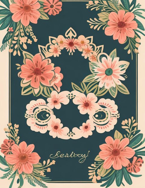 tarjeta floral vectorial