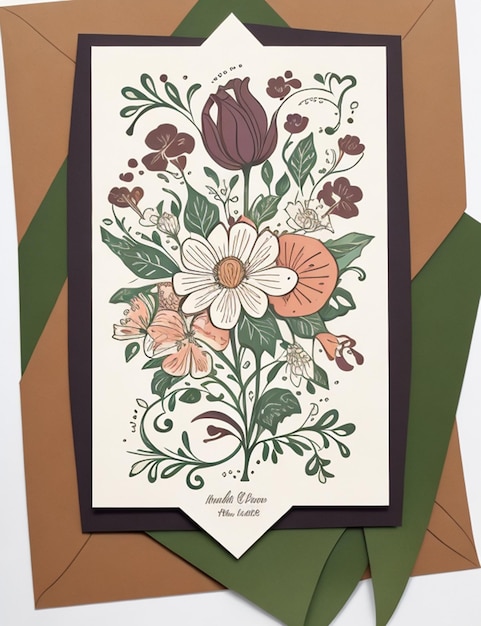 tarjeta floral vectorial