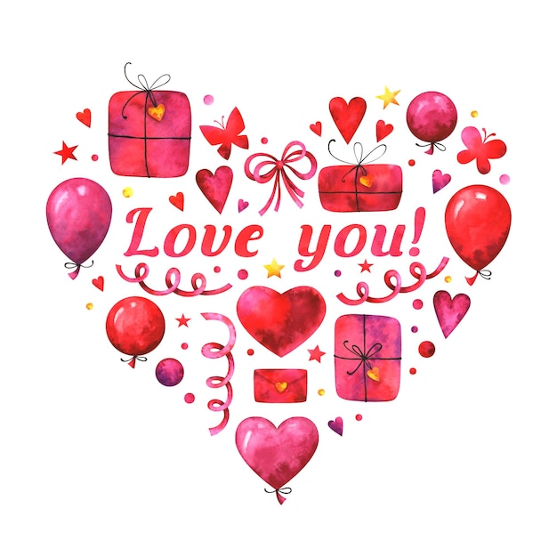 Una tarjeta en forma de corazón con un mensaje de amor.