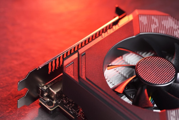 Tarjeta gráfica GPU para juegos de computadora con ventilador