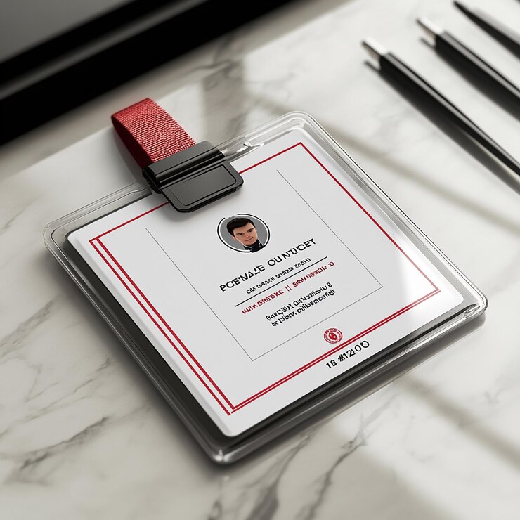Tarjeta de identificación de personal profesional para la oficina con un diseño profesional