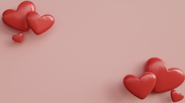 Tarjeta de invitación 3d sobre fondo rosa Diseño moderno Render 3d Textura abstracta Diseño de banner Tarjeta del día de San Valentín Icono de amor Diseño de tarjeta de felicitación Fondo romántico