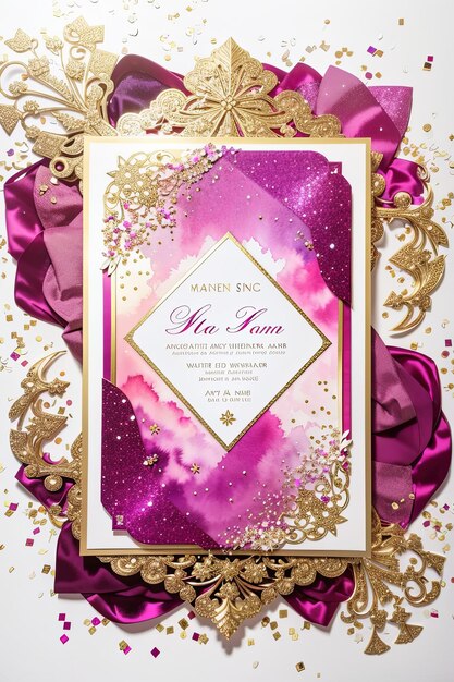 Tarjeta de invitación brillante celebración del evento brillo elegancia diseño festivo fiesta glamorosa s