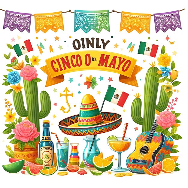 Tarjeta de invitación para las celebraciones del Cinco de Mayo