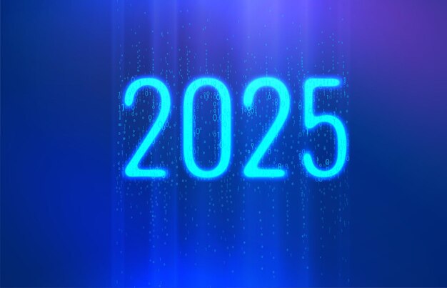 Tarjeta de invitación digital de Navidad 2025 Concepto tecnológico futurista Tarjetas de felicitación de año nuevo