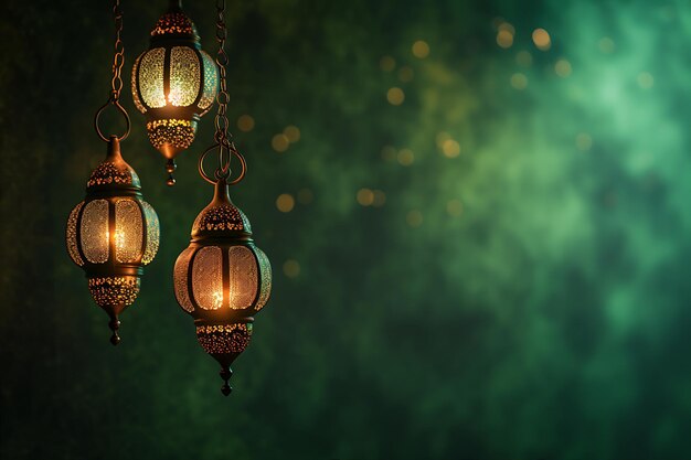 Tarjeta de invitación verde para el Eid ul Fitr