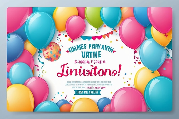 Foto tarjeta de invitaciones a fiestas de cumpleaños con espacio vacío para el texto