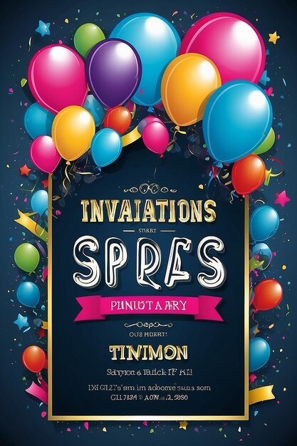 Foto tarjeta de invitaciones a fiestas de cumpleaños con espacio vacío para el texto