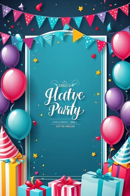 Foto tarjeta de invitaciones a fiestas de cumpleaños con espacio vacío para el texto