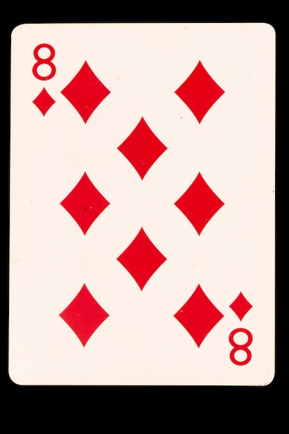 tarjeta de juego 8 diamante aislado en fondo blanco