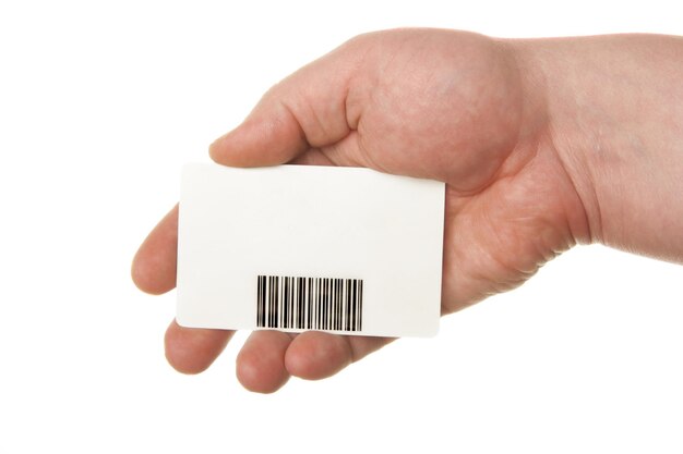 Tarjeta de mano con código de barras