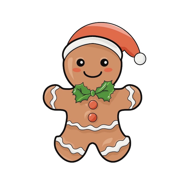 Tarjeta de Navidad y Año Nuevo de pan de jengibre