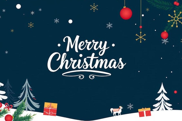 una tarjeta de Navidad con regalos