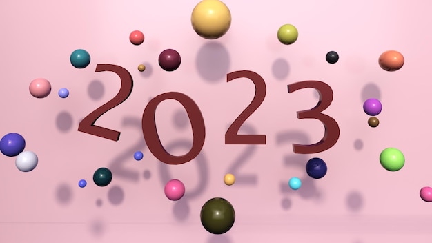 Foto tarjeta navideña de año nuevo 2023 con diseño de lujo.