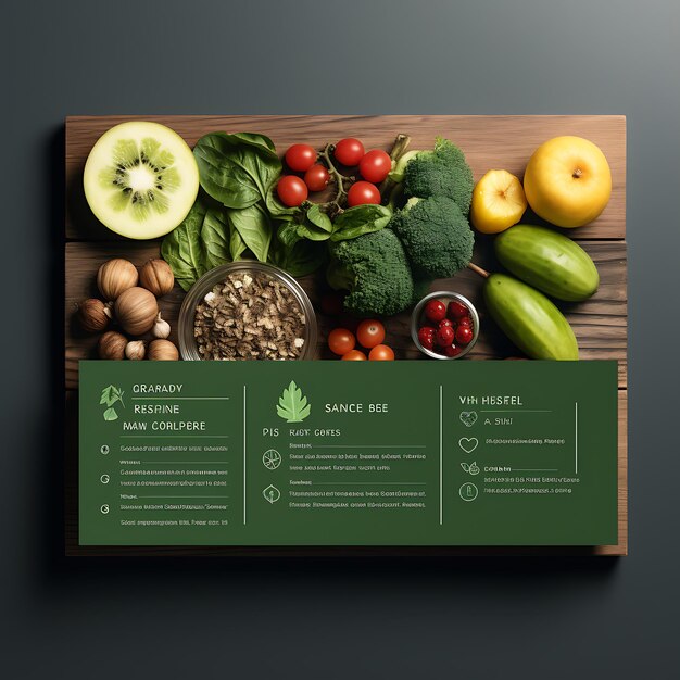 Tarjeta de nombre de nutricionista deportivo Tarjeta de visita de color verde vibrante idea de concepto de negocios brillantes