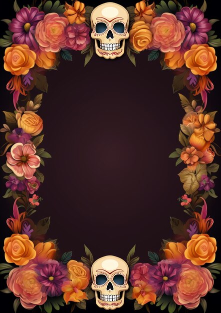 Tarjeta de oración Tarjeta de oracin dia de muertos mexicano dia de los muertos borde de acuarela