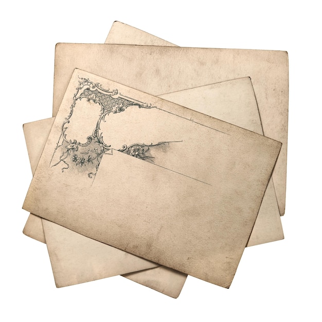 tarjeta de papel vieja con patrón adornado vintage