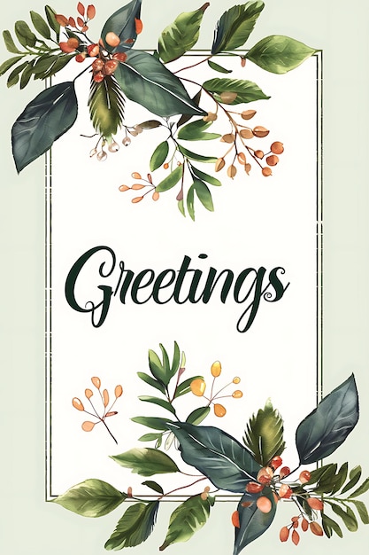 Tarjeta postal botánica vintage con ilustraciones botánicas F Ilustración tarjeta postal vintage decorativa