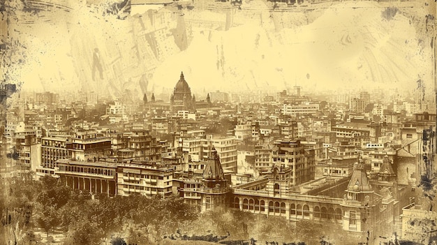 Tarjeta postal de una ciudad india antigua
