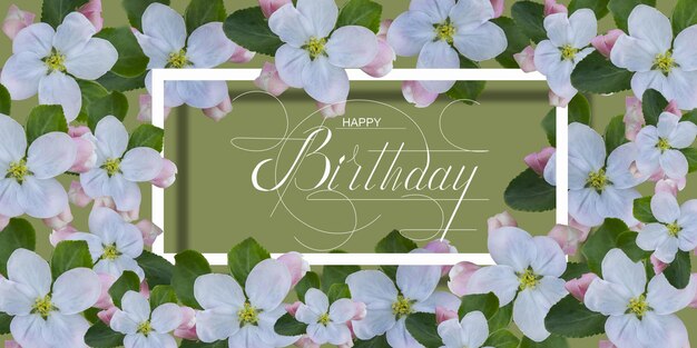 tarjeta postal Internet pancarta plana con un saludo de cumpleaños con la inscripción feliz cumpleaños