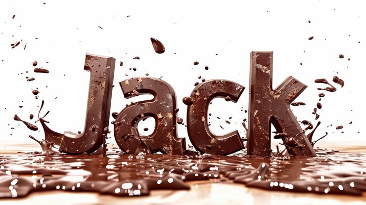 Foto tarjeta postal personalizada perfecta para la decoración creada en chocolate typography