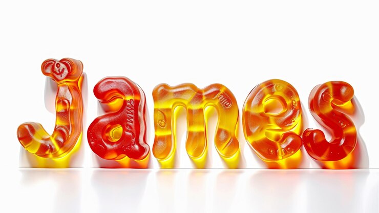 Foto tarjeta postal personalizada perfecta para la decoración creada en gummy bear typography