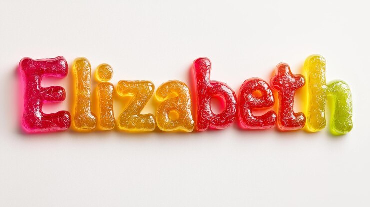 Foto tarjeta postal personalizada perfecta para la decoración creada en gummy bear typography