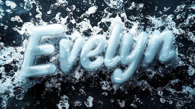 Foto tarjeta postal personalizada de vidrio blanco perfecto para la decoración el nombre de evelyn hecho en letras texturadas