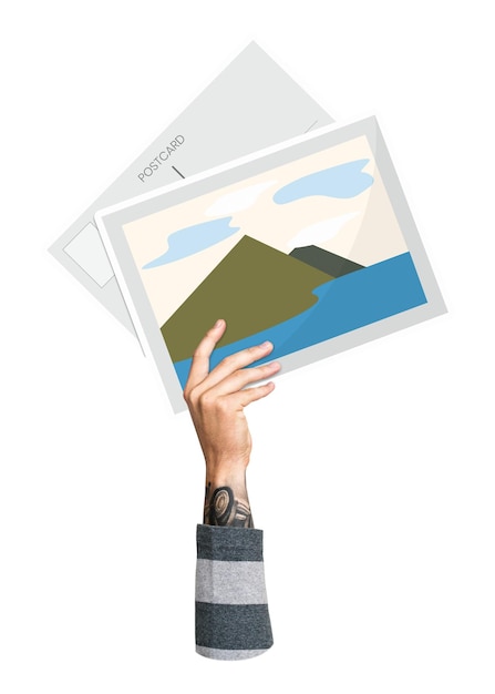 Tarjeta postal png de mano con fondo transparente