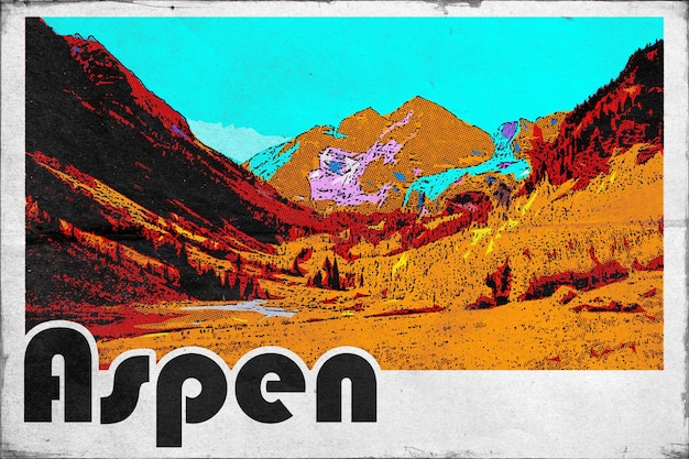 Tarjeta postal de viaje vintage de Aspen