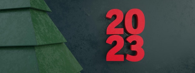 Tarjeta de regalo de feliz año nuevo 2023 panorámica