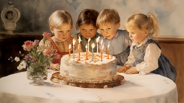 Tarjeta de saludos de pastel de celebración de cumpleaños