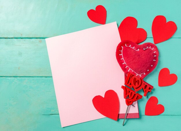 Foto tarjeta de san valentín presente en blanco